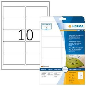 Herma 8018 Etiketten (A4) Folie, glanzend Transparant 250 stuk Permanent Folie etiketten
