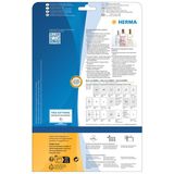 HERMA printeretiketten Labels transparent crystal-clear A4 99.1x139 mm transparent clear film glossy 100 pcs.