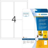 Herma - 8019 - Transparante Etiketten - A4 - Glashelder - 100 Stuks