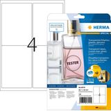 Herma - 8019 - Transparante Etiketten - A4 - Glashelder - 100 Stuks