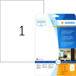 HERMA Etiketten 210x297 mm transparent klar Folie glänzend 25 Stück