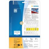 HERMA 8029 weerbest folielabels A4 (99,1 x 42,3 mm, 25 velles, polyesterfolie, mat) zelfklevend, bedrukbaar, extreme sterk klevende etiketten, 300 outdoor signaleringsetiketten voor printer, geel