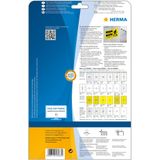 HERMA 8033 weerbest folielabels A4 (210 x 297 mm, 25 velles, polyesterfolie, mat) zelfklevend, bedrukbaar, extreme sterk klevende etiketten, 25 outdoor signaleringsetiketten voor printer, geel