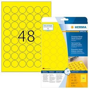 Herma Special A4 30 mm, rond, met sterke hechting, geel (1200 stuks)