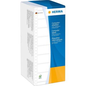 HERMA 8213 eindeloze computeretiketten (101,6 x 48,4 mm, mat papier, 1 rij) zelfklevend, permanente etiketten, 6000 etiketten, wit
