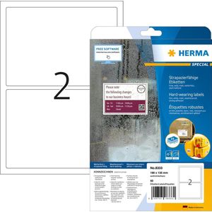 HERMA - 8333 - Etiketten - Wit - Polyesterfolie - 190x135mm - 50 Stuks