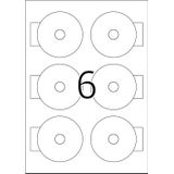 Herma - CD-Etiketten Mini - Wit - 60 Stuks - Papier - Zelfklevend