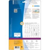 HERMA 8619 mini CD etiketten incl. positioneerhulp A4 dekkend (Ø 78 mm, 10 velles, papier, mat) zelfklevend, bedrukbaar, permanente klevende CD stickers, 60 etiketten voor printer, wit