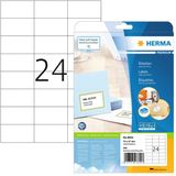 HERMA 8644 adreslabels A4 (70 x 37 mm, 10 velles, papier, mat) zelfklevend, bedrukbaar, permanente klevende universele etiketten, 240 etiketten voor printer, wit
