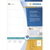 HERMA 8805 adreslabels voor inkjetprinters A4 (88,9 x 46,6 mm, 100 velles, papier, mat) zelfklevend, bedrukbaar, permanente klevende adresstickers, 1200 etiketten voor printer, wit