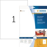 HERMA 8895 hoogglans etiketten voor inkjetprinters A4 (210 x 297 mm, 10 velles, papier, glanzend) zelfklevend, bedrukbaar, permanente klevende stickers, 10 etiketten voor printer, wit