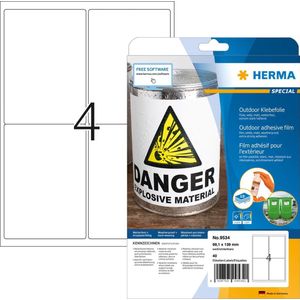 Etiket herma 9534 a4 99.1x139mm weervast folie wt | Pak a 10 vel