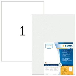 HERMA Folienetiketten Special Nr. 9542, 297 x 420 mm, wetterfest, abwaschbar, selbstklebend, schmutzabweisend, weiß, 10 Stück