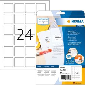HERMA - 9642 - Etiketten - Wit - 40x40mm - 600 Stuks