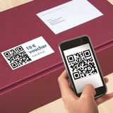 HERMA 9643 QR-code etiketten A4 dekkend (80 x 40 mm, 25 velles, papier, mat) zelfklevend, bedrukbaar, permanent klevende QR codestickers, 300 etiketten voor printer, wit