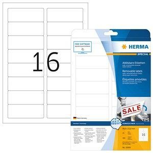 HERMA - Laser Etiketten - Klevend Wit - 8,8 x 3,3 cm - 25 Vellen à 16 Etiketten