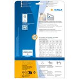 HERMA 10016 adreslabels A4 afneembaar (99,1 x 38,1 mm, 25 velles, papier, mat) zelfklevend, bedrukbaar, verwijderbaar en opnieuw klevende etiketten, 350 etiketten voor printer, wit