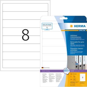 Herma ordneretiketten A4, rugbreedte 34 mm, 200 stuks, wit