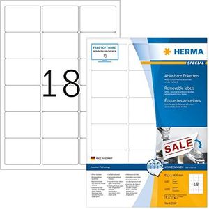 Herma - 10302 - Stickervellen - Wit - Zelfklevend - 63,6x46,6MM