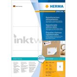HERMA 10317 adreslabels A4 afneembaar (99,1 x 93,1 mm, 100 vellen, papier, mat) zelfklevend, bedrukbaar, verwijderbaar en opnieuw klevende etiketten, 600 etiketten voor printer, wit