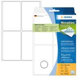 HERMA 10618 multifunctionele etiketten afneembaar (52 x 82 mm, 32 velles, papier, mat) zelfklevend, huishoudelabels voor handschrift, 128 etiketten voor printer, wit