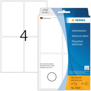 HERMA - 10618 - Universele Etiketten - 52x82mm - Verwijderbaar - 96 Stuks
