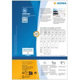 HERMA 80 stuks gerecyclede etiketten DIN A4 mini (38,1 x 21,2 mm, gerecycled papier, mat) zelfklevend, bedrukbaar, permanent, 5200 zelfklevende etiketten, natuurlijk wit
