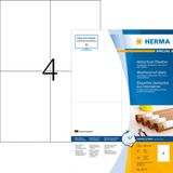 HERMA 10773 speciale papieren etiketten DIN A4 (105 x 148 mm, 80 vellen, papier, geïmpregneerd), zelfklevend, bedrukbaar, zeer zelfklevend, 320 verzendetiketten, wit