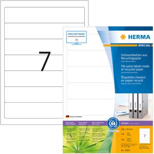 Herma 10834 Ordneretiketten, A4, 192 x 38 mm, wit, gerecycled papier mat