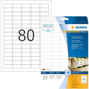 Herma 10901 Power-etiketten, sterk hechtend, A4, 35,6 x 16,9 mm, wit, van papier