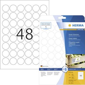 HERMA Etiketten weiß 30 mm rund Power A4 VE=1200 Stück