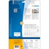 HERMA 10917 powerlabels A4 (37 x 13 mm, 25 velles, papier, mat) zelfklevend, bedrukbaar, extreme sterk klevende universele etiketten, 2.125 etiketten voor printer, wit