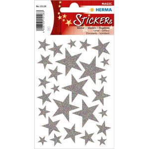 Herma 15128 Stickers ster zilver, glitter