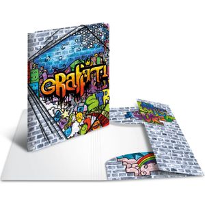 HERMA A4 Graffiti-map voor kinderen, hoekspanner-map van kunststof met kunstmotief, elastiek, binnenflappen en opdruk aan de binnenkant, voor jongens en meisjes