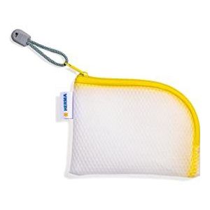 HERMA 20252 reistas voor reisui A7, transparant, (14 x 10 cm), klein afsluitbaar vak met ritssluiting voor mobiele telefoon, oplaadkabel, cosmetica, pennen, sleutels, toilettas in geel