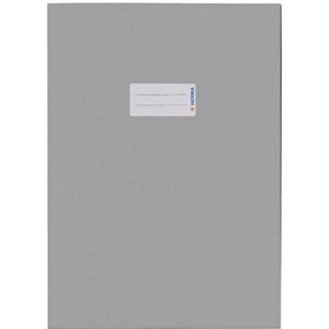 HERMA 5528 papieren schriftenveloppen DIN A4, boekhoezen met tekstveld, van krachtig gerecycled oud papier en rijke kleuren, set van 10 boekbeschermers voor schoolschriften, grijs