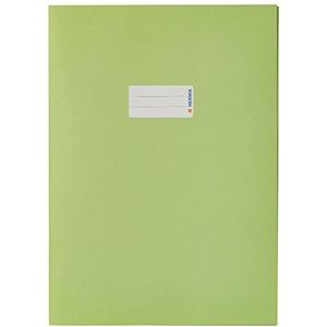 HERMA 5538 papieren schriftenveloppen DIN A4, boekhoezen met tekstveld, van krachtig gerecycled oud papier en rijke kleuren, set van 10 boekbeschermers voor schoolschriften, lichtgroen