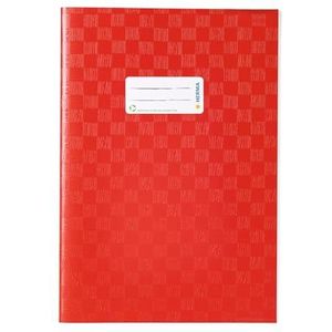 HERMA 7442 boekomslagen A4 bast rood, 25 stuks, schriften met etiket en baststructuur van duurzame en afwasbare polypropyleenfolie, set voor schoolschriften, gekleurd