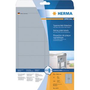 Etiket HERMA 4223 96x50.8mm folie zilver 250stuks
