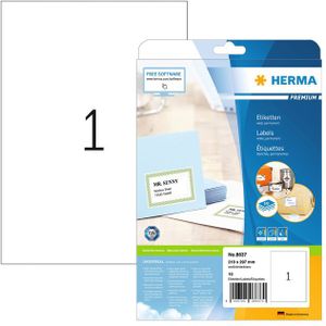 Etiket herma 8637 210x297mm a4 premium wit 10stuks
