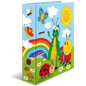 HERMA Frieda and Friends A4-map, 7 cm breed, stevig karton, kleurrijke print buiten en binnen, hoogwaardig design, ringband, patroon, 10 stuks