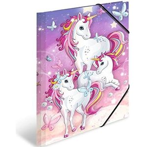 HERMA verzamelmappen A3 eenhoornset, 3-delig, hoekmappen van karton met kleutermotief, elastische band, binnenkleppen en binnenprint voor jongens, meisjes en kinderen