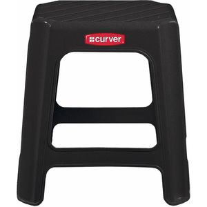Curver Tabouret opstapje of krukje of bijzet tafeltje 43cm hoog antraciet antraciet Kunststof Curver Keukenkruk (43.0000cm x cm)