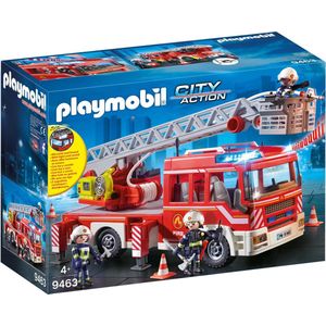 PLAYMOBIL - Brandweer Ladderwagen - Rood - Kunststof - Met Licht en Geluid