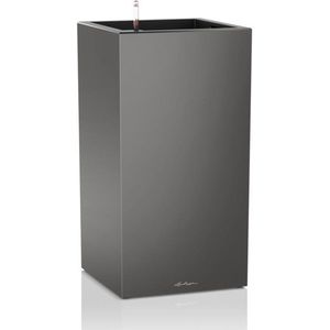 LECHUZA CANTO Premium 40 high - Plantenbak - met uitneembare binnenbak - met bewateringssysteem - ALL-IN-ONE set met LECHUZA-PON - antraciet metallic