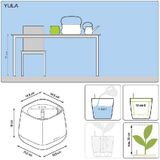 LECHUZA YULA - Plantenpot - ALL-IN-ONE - Satijnwit/Pistache Groen