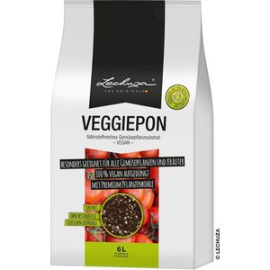 LECHUZA VEGGIEPON 6 liter - Plantensubstraat voor groenten - 100% veganistisch en turfvrij plantensubstraat - - Voorbemest voor 6 tot 8 maanden - ALTIJD BETER DAN AARDE!