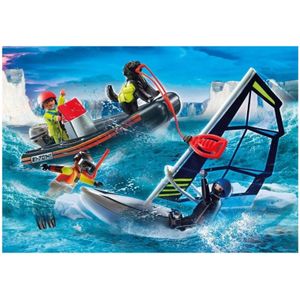 Playmobil 70141 City Action Redding op zee: redding met poolzeiler met rubberen sleepboot,Multi kleuren