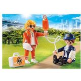 Playmobil 70823 Reddings- en politieagent Duo - City Action- Het Ziekenhuis - Twee karakters Kleine Prijs