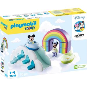 PLAYMOBIL 1.2.3 - Wolkenhuis - Mickey en Minnie - Educatief Speelgoed - Voor Peuters vanaf 12 Maanden